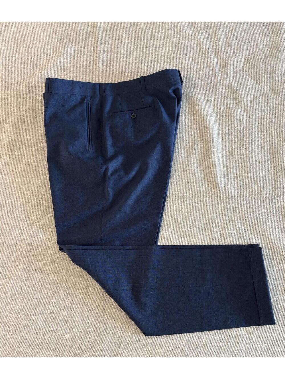 David August Fine Wool Pants Blue Check Sz 40 Waist 33 Length. Read description.